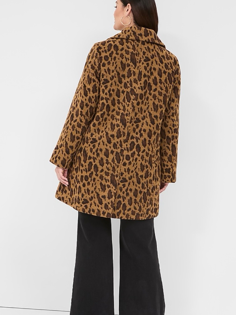 Lane Bryant Leopard Print Pea Coat - Brown/Black Sz 20 - Picture 11 of 15